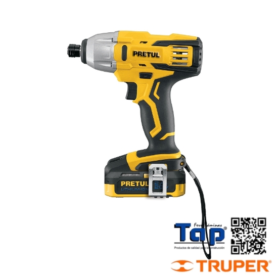 Imagen de DESTORNILLADOR IMPACTO 006 1/4" 20V 1 BATERIA 2AH PRETUL