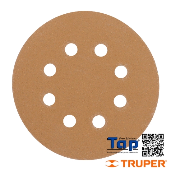Imagen de DISCOS DE LIJA 127 5" GRANO 150 8 PAQUETE C/5