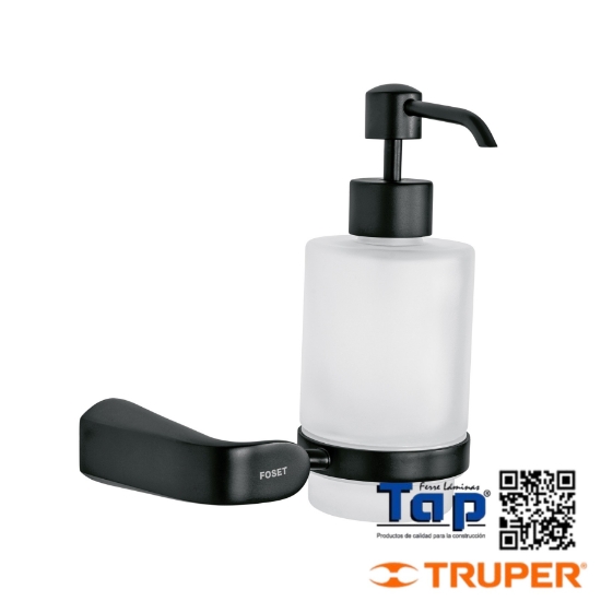 Imagen de DISPENSADOR JABON A PARED NEGRO FOSET RIVIERA