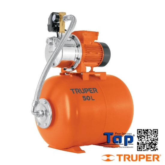 Imagen de EQUIPO HIDRONEUMATICO 50L BOMBA JET INOX. 025 1 HP TRUPER