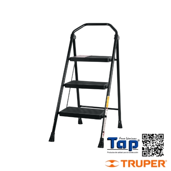 Imagen de ESCALERA TUBULAR PLEGABLE 3 PELDAÑOS TRUPER