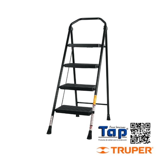 Imagen de ESCALERA TUBULAR PLEGABLE 4 PELDAÑOS TRUPER