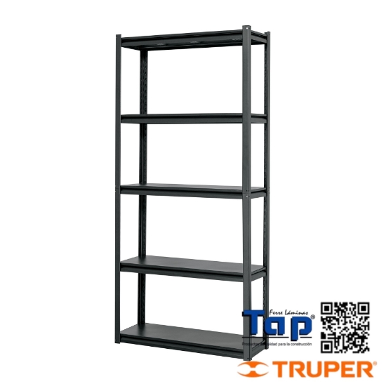 Imagen de ESTANTE METAL 5 REPISAS CAPACIDAD 80 KG180X30X85 TRUPER