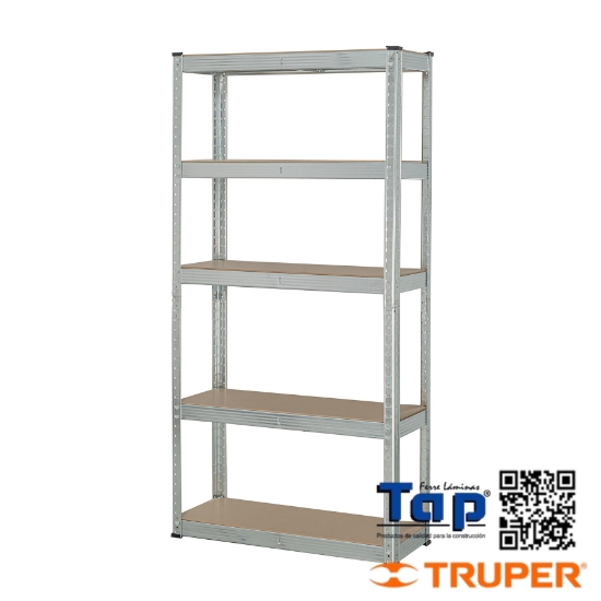 Imagen de ESTANTE METAL 5 REPISAS MDF CAP. 35 KG150X30X75 PRETUL