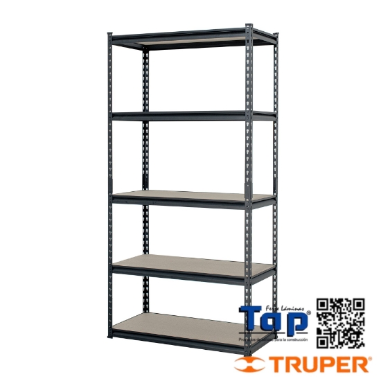 Imagen de ESTANTE METAL 5 REPISAS MDP CAP. 60 KG180X45X90 PRETUL