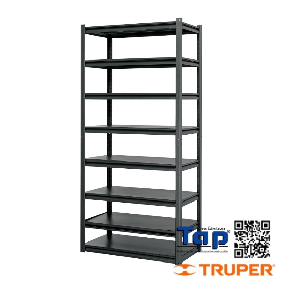 Imagen de ESTANTE METAL 8 REPISAS CAPACIDAD 80 KG180X45X85 TRUPER