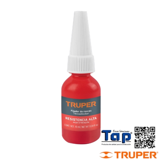 Imagen de FIJADOR DE ROSCAS PERMANENTE 10 ML ROJO TRUPER