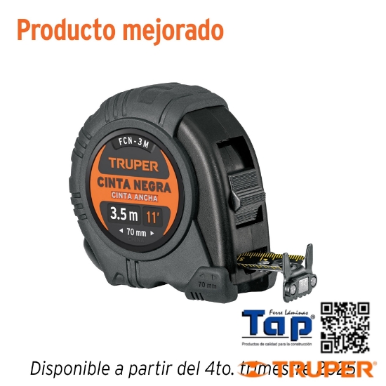 Imagen de FLEXOMETRO CONTRA IMPACTOS 3 M CINTA NEGRA 13 MM TRUPER