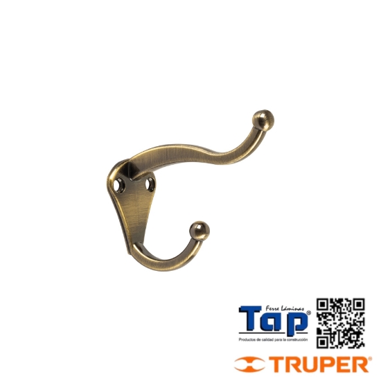 Imagen de GANCHO T PERCHERO SOMBRERO Y ABRIGO 4CM LATON HERMEX