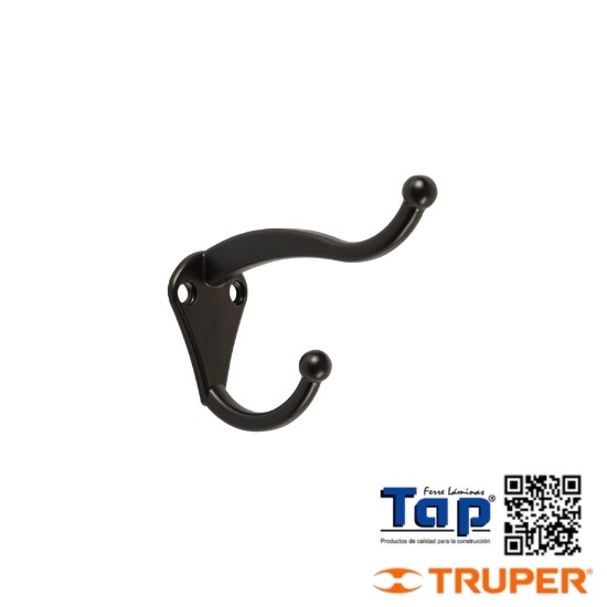 Imagen de GANCHO T PERCHERO SOMBRERO Y ABRIGO 4CM NEGRO HERMEX