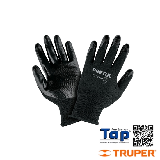 Imagen de GUANTES NYLON RECUBIERTOS DE NITRILO XCH PRETUL