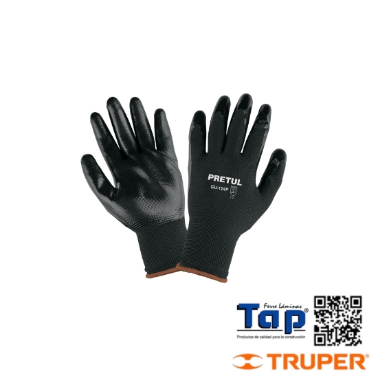 Imagen de GUANTES NYLON RECUBIERTOS DE NITRILO XG PRETUL