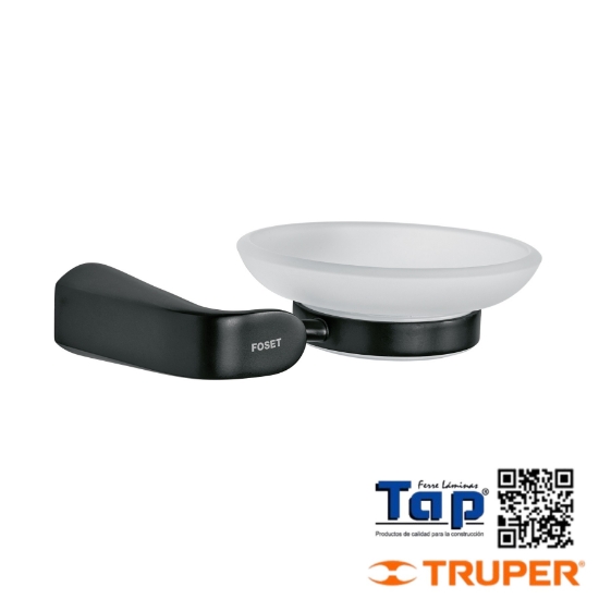 Imagen de JABONERA C PLATO DE VIDRIO NEGRO FOSET RIVIERA