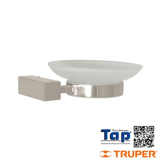 Imagen de JABONERA C PLATO DE VIDRIO SATIN FOSET KUBO