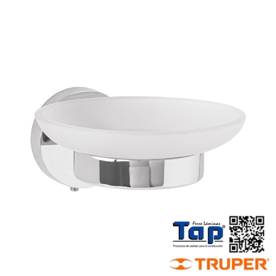Imagen de JABONERA MET CROMO C PLATO DE VIDRIO FOSET TUBIG