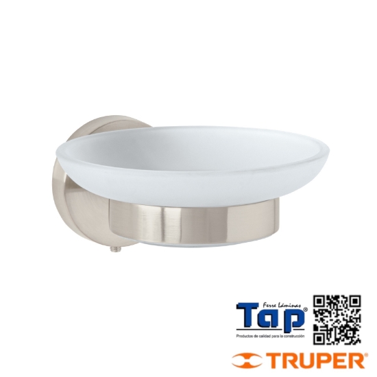 Imagen de JABONERA MET SATIN C PLATO DE VIDRIO FOSET TUBIG