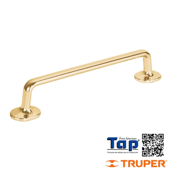 Imagen de JALADERA DE 128MM LINEA OVIEDO LATON BRILLANTE HERMEX