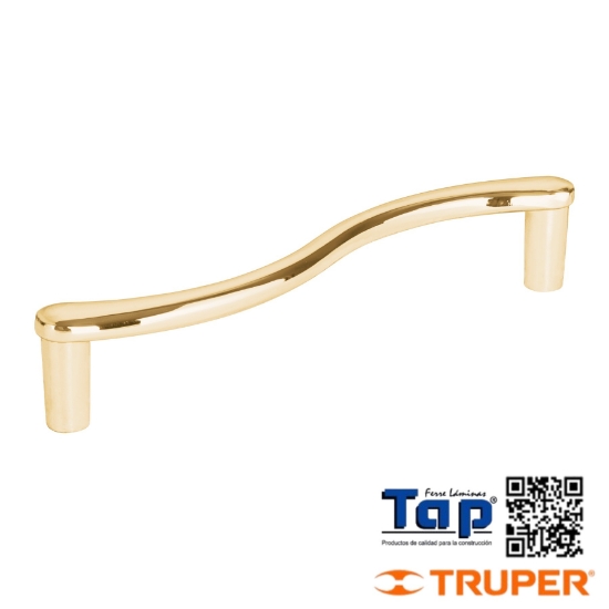 Imagen de JALADERA DE 128MM LINEA TOLEDO LATON BRILLANTE HERMEX