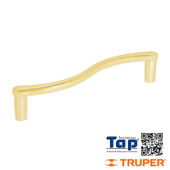 Imagen de JALADERA DE 96MM LINEA TOLEDO LATON BRILLANTE HERMEX