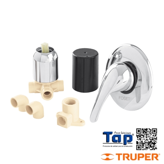 Imagen de KIT DE INSTALACION P REGADERA CPVC 013 1/2" C MONOMANDO FOSE