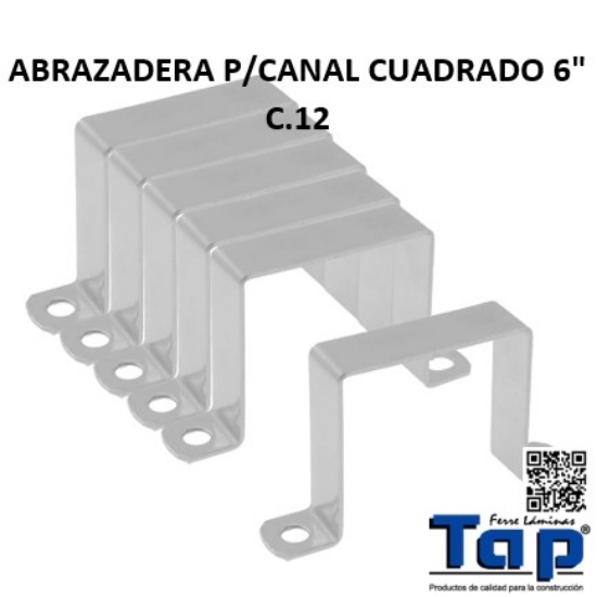 Imagen de ABRAZADERA P/CANAL CUADRADO 6" C.12