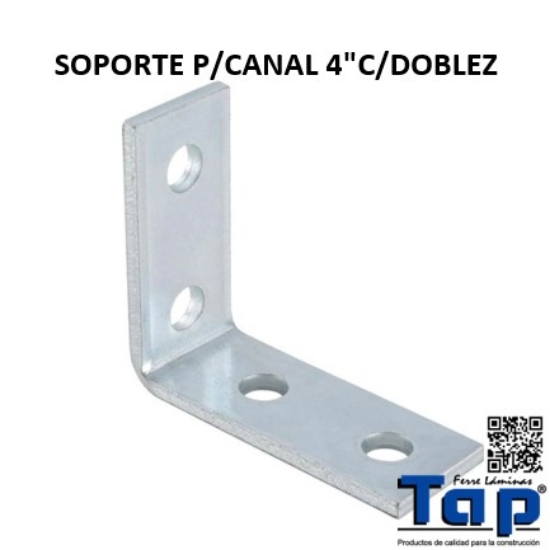 Imagen de SOPORTE P/CANAL 4"C/DOBLEZ
