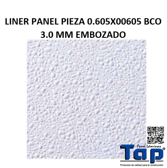 Imagen de LINER PANEL PIEZA 0.605X00605 BCO 3.0 MM EMBOZADO