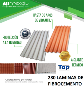 Imagen para la categoría 280 LAMINA FIBROCEMENTO P-7 Y TEJA