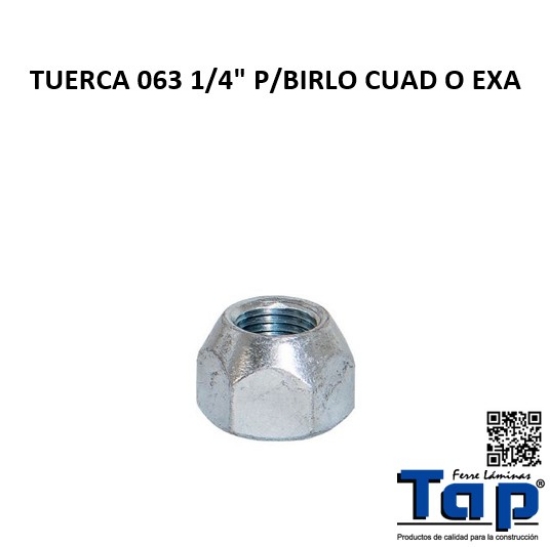 Imagen de TUERCA 063 1/4" P/BIRLO CUAD O EXA