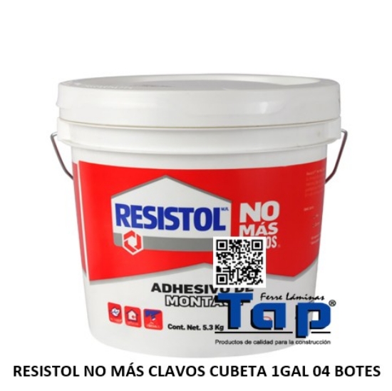 Imagen de RESISTOL NO MÁS CLAVOS CUBETA 1GAL  04 BOTES