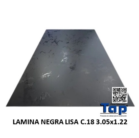 Imagen de LAMINA NEGRA LISA C.18 3.05x1.22