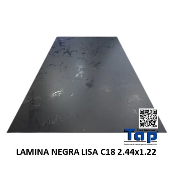 Imagen de LAMINA NEGRA LISA C18 2.44x1.22
