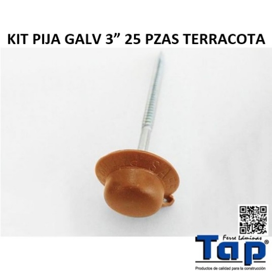 Imagen de KIT PIJA GALV 3" 25 PZAS TERRACOTA