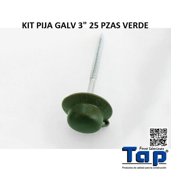 Imagen de KIT PIJA GALV 3" 25 PZAS VERDE