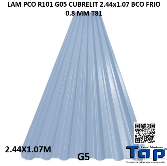 Imagen de LAM PCO R101 G05 CUBRELIT 2.44x1.07 BCO FRIO .008MM T81