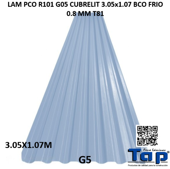 Imagen de LAM PCO R101 G05 CUBRELIT 3.05x1.07 BCO FRIO .008MM T81