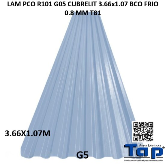 Imagen de LAM PCO R101 G05 CUBRELIT 3.66x1.07 BCO FRIO .008MM T81