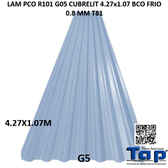 Imagen de LAM PCO R101 G05 CUBRELIT 4.27x1.07 BCO FRIO .008MM T81