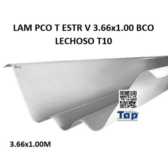 Imagen de LAM PCO T ESTR V 3.66x1.00 BCO LECHOSO T10