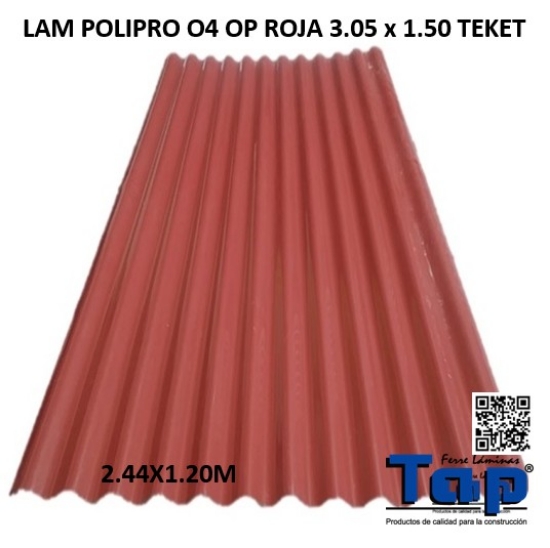 Imagen de LAM POLIPRO O4 OP ROJA 3.05 x 1.50 TEKET