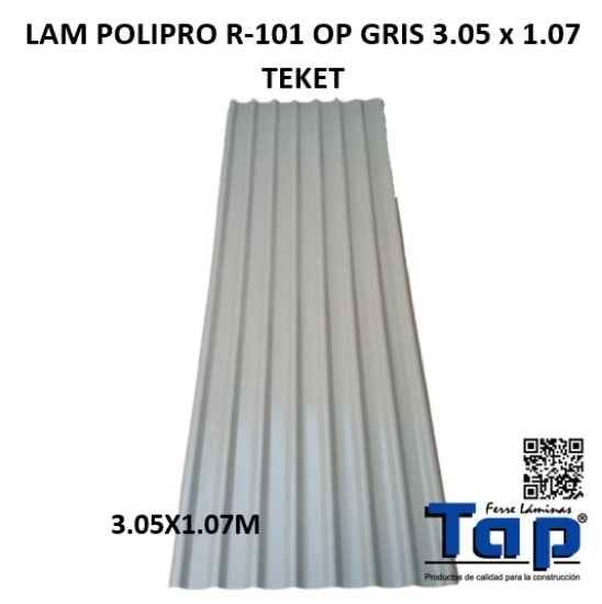 Imagen de LAM POLIPRO R-101 OP GRIS 3.05 x 1.07 TEKET