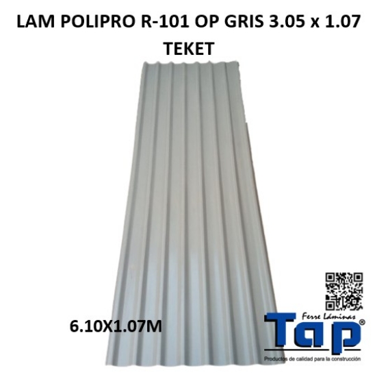 Imagen de LAM POLIPRO R-101 OP GRIS 6.10 x 1.07 TEKET