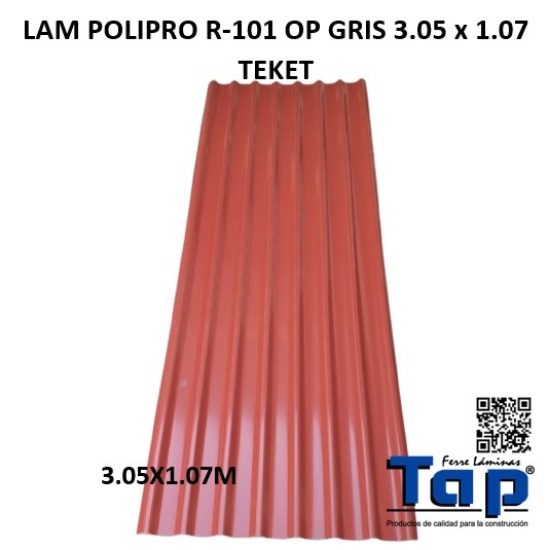 Imagen de LAM POLIPRO R-101 OP ROJA 3.05 x 1.07 TEKET