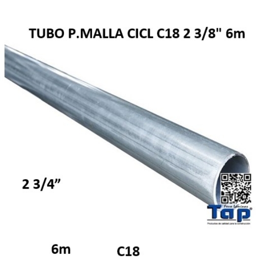Imagen de TUBO P.MALLA CICL C18 2 3/8" 6m