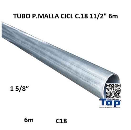 Imagen de TUBO P.MALLA CICL C.18 11/2" 6m