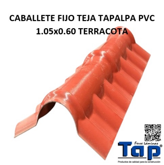 Imagen de CABALLETE FIJO TEJA TAPALPA PVC 1.05x0.60 TERRACOTA