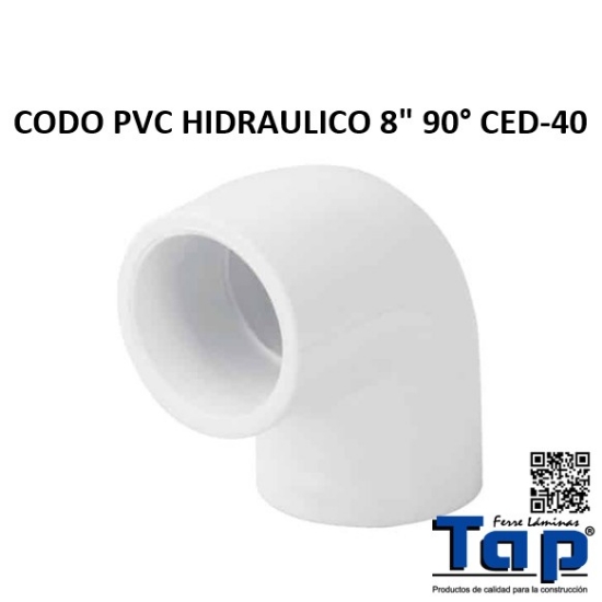 Imagen de CODO PVC HIDRAULICO 8" 90° CED-40