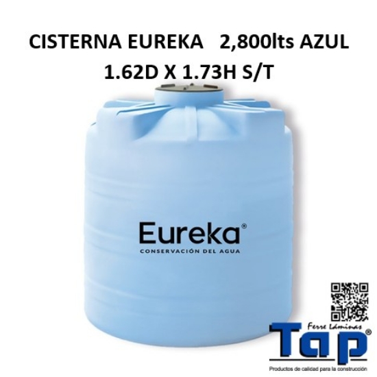 Imagen de CISTERNA EUREKA   2,800lts AZUL 1.62D X 1.73H S/T