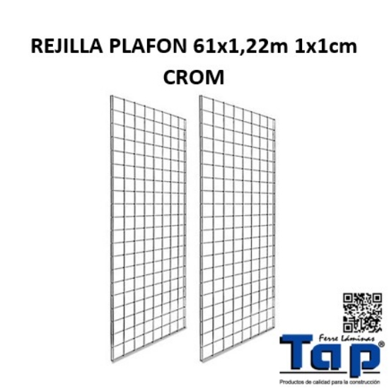 Imagen de REJILLA PLAFON 61x1,22m 1x1cm CROM