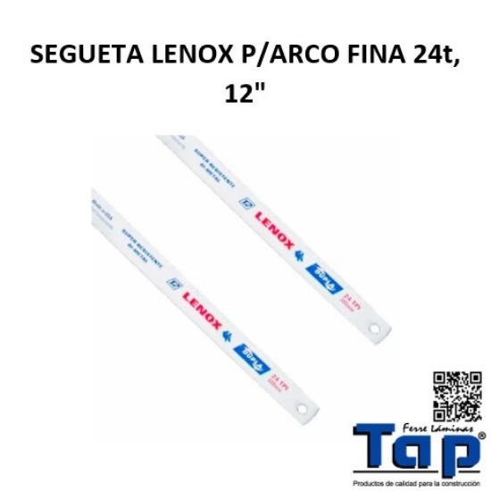 Imagen de SEGUETA LENOX P/ARCO FINA 24t, 12"